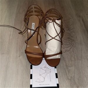 Aquazzura Tan Strappy Heels